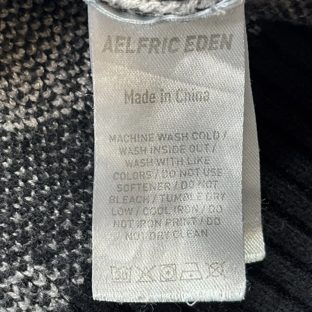 Aelfric Eden Whirlpool Knit Pullover Sweater Mens XL (Fits L) Black White Unisex